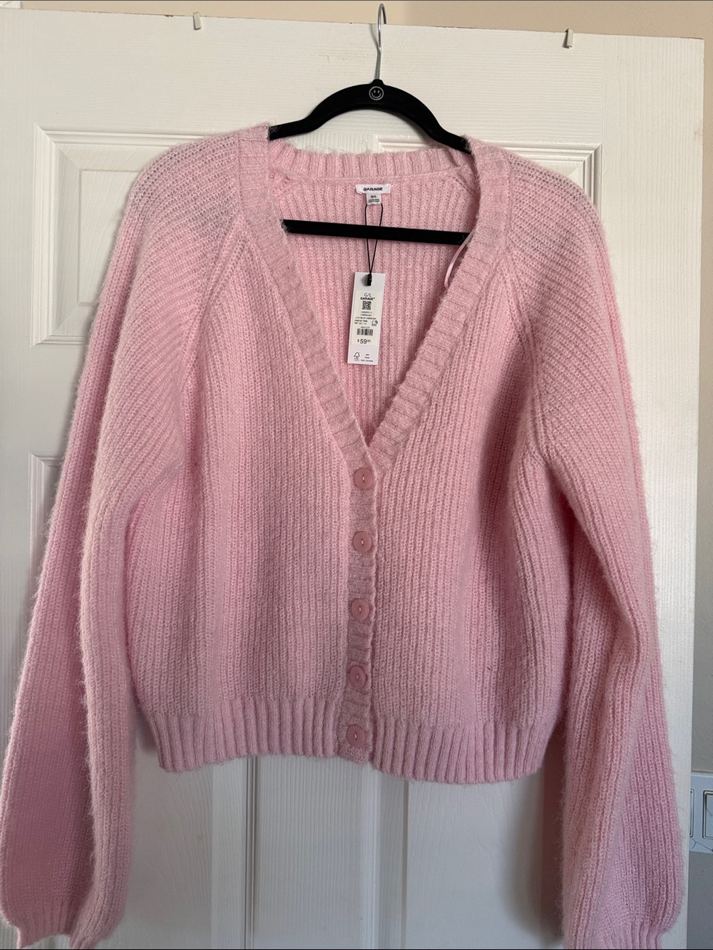 NWT Garage Light Pink V-Neck Button Cardigan